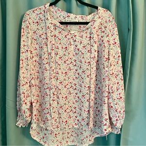 NWT Floral tie long sleeve blouse